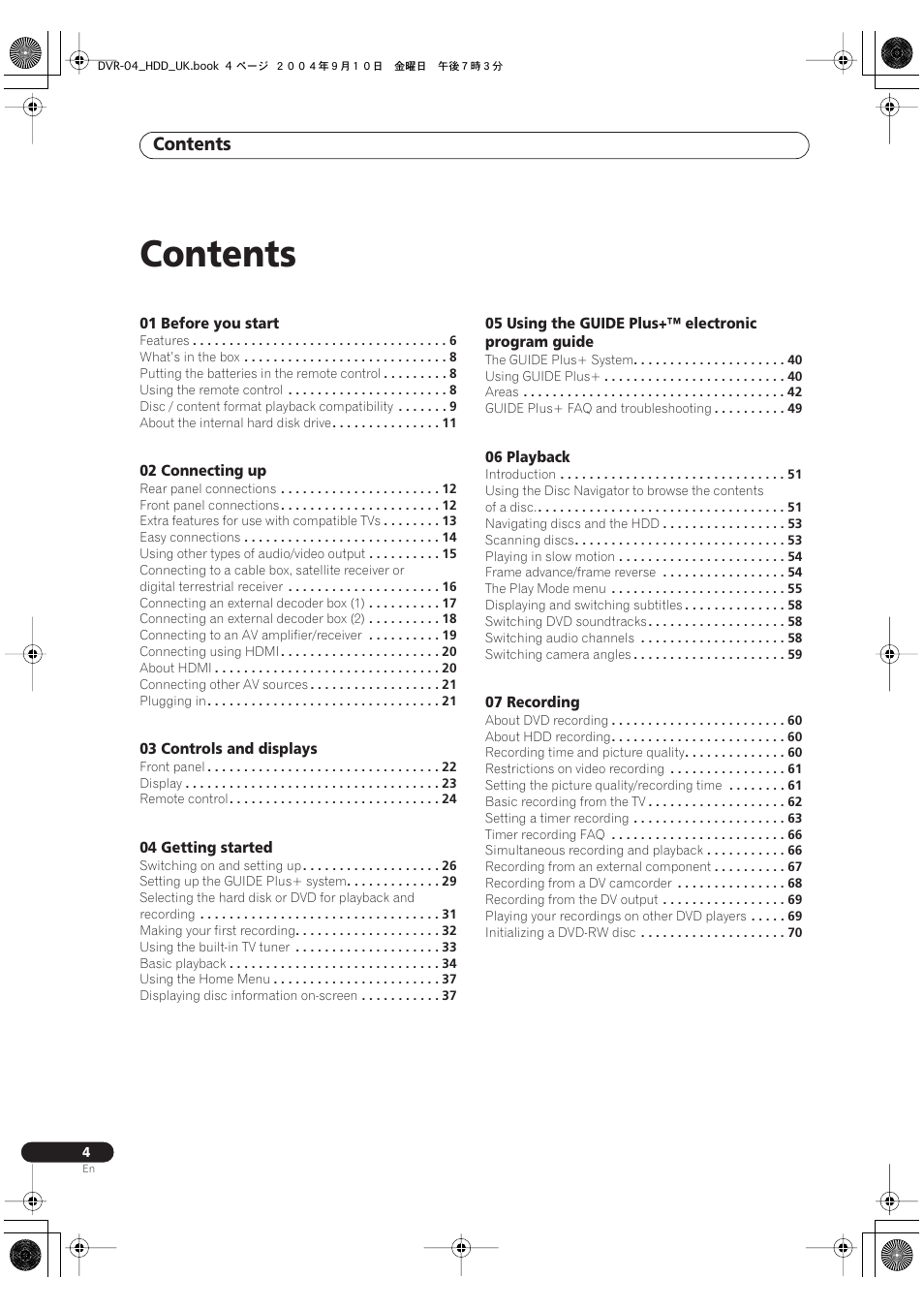 Pioneer OPERATING INSTRUCTIONS DVR-920H User Manual | Page 4 / 140