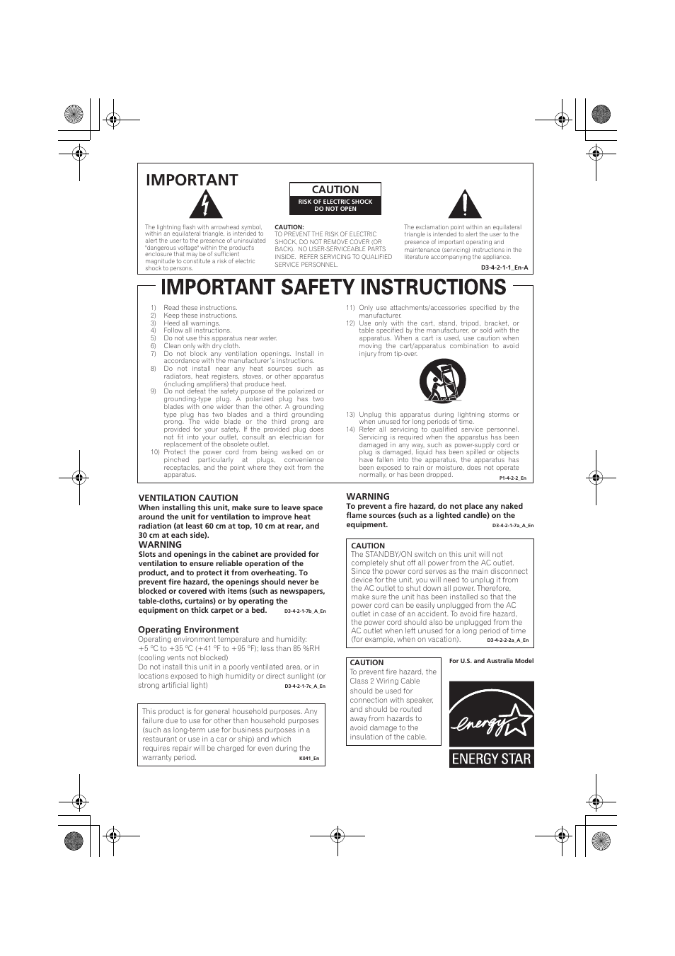 Important, Caution | Pioneer VSX-919AH-K User Manual | Page 3 / 128