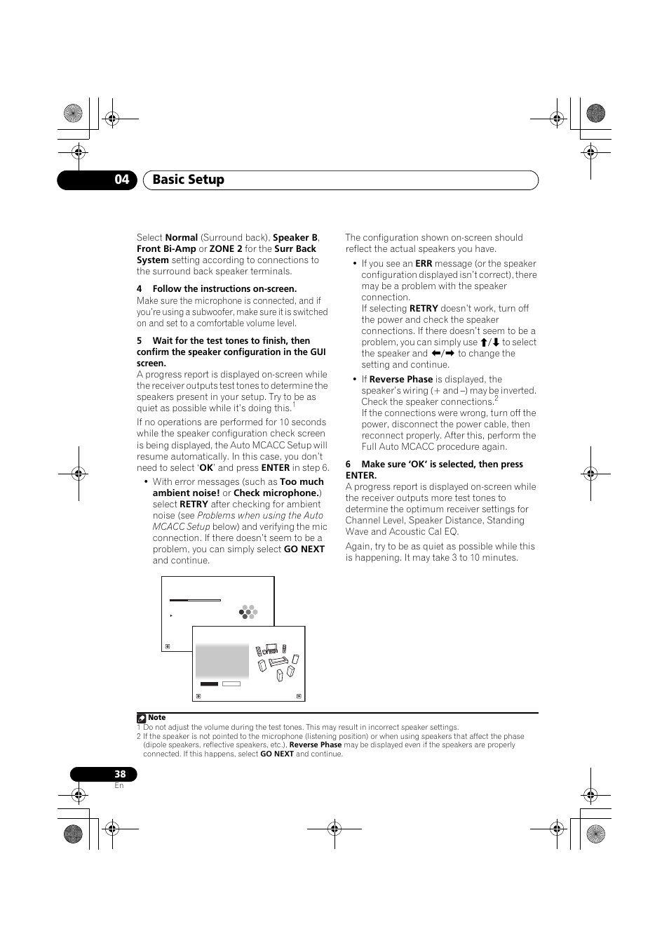 4 follow the instructions on-screen, 6 make sure ‘ok’ is selected, then press enter, Basic setup 04 | Pioneer VSX-919AH-K User Manual | Page 38 / 128