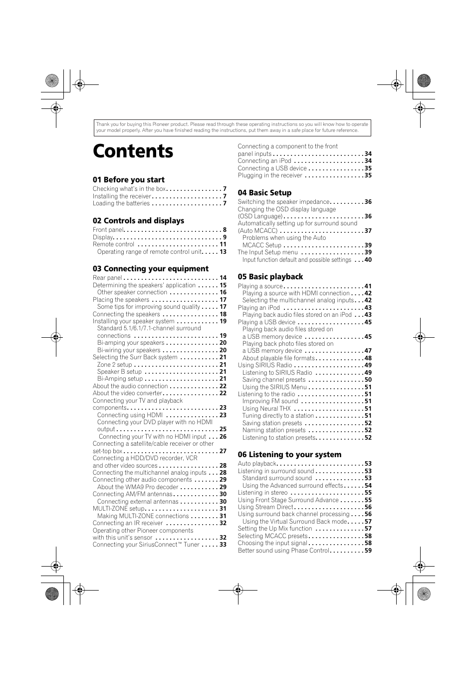Pioneer VSX-919AH-K User Manual | Page 4 / 128