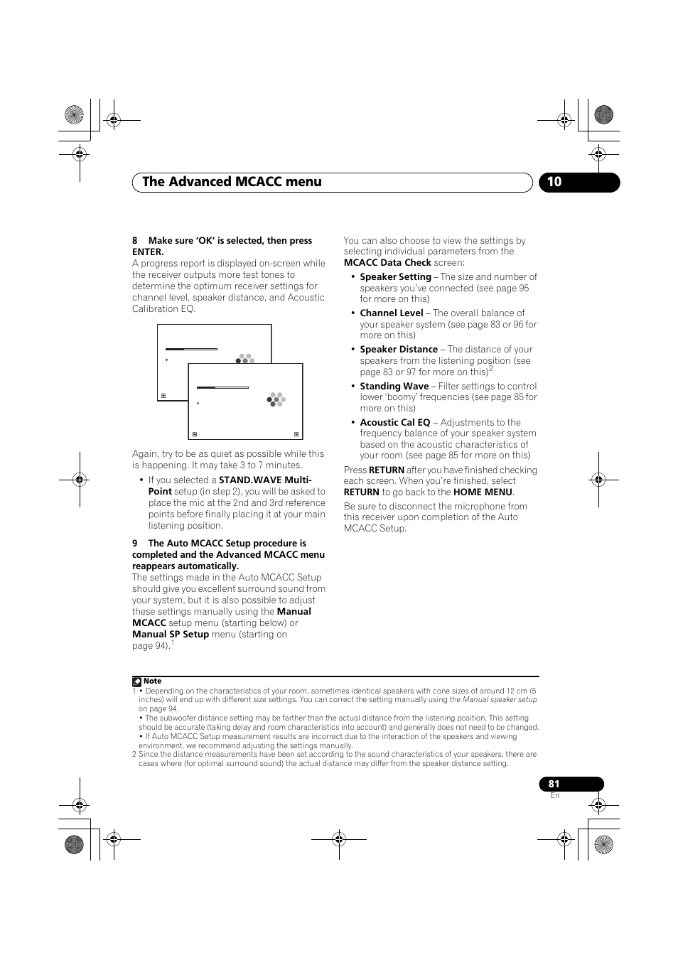 8 make sure ‘ok’ is selected, then press enter, The advanced mcacc menu 10 | Pioneer VSX-919AH-K User Manual | Page 81 / 128