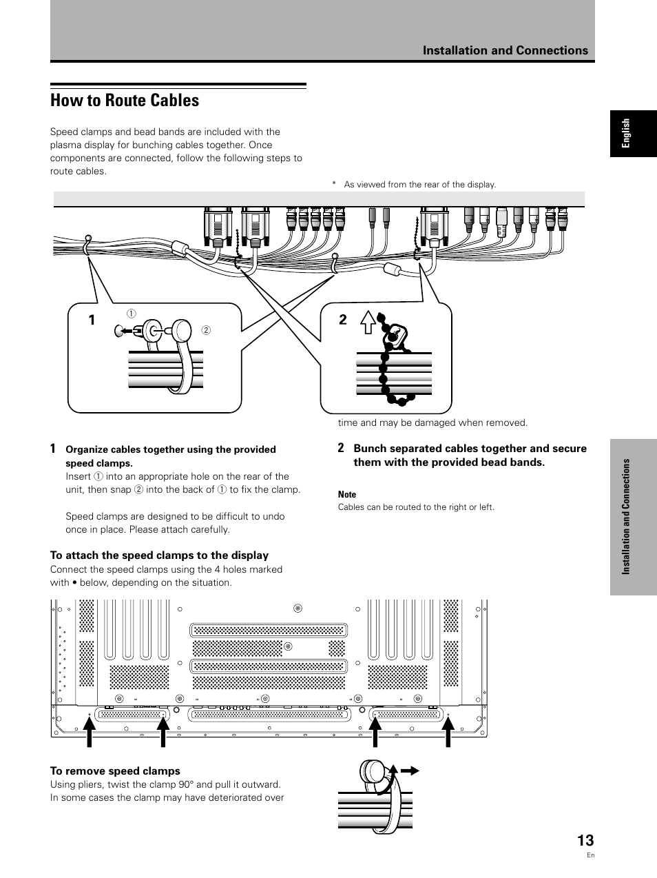 How to route cables | Pioneer Video Card PDA-5002 User Manual | Page 13 / 33