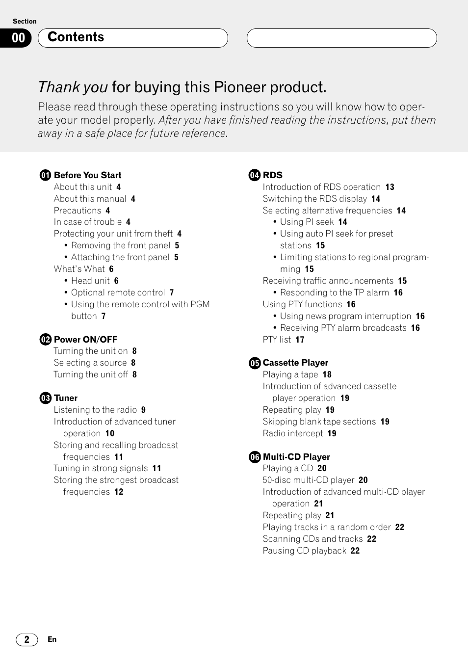 Pioneer KEH-P6020RB User Manual | Page 2 / 116