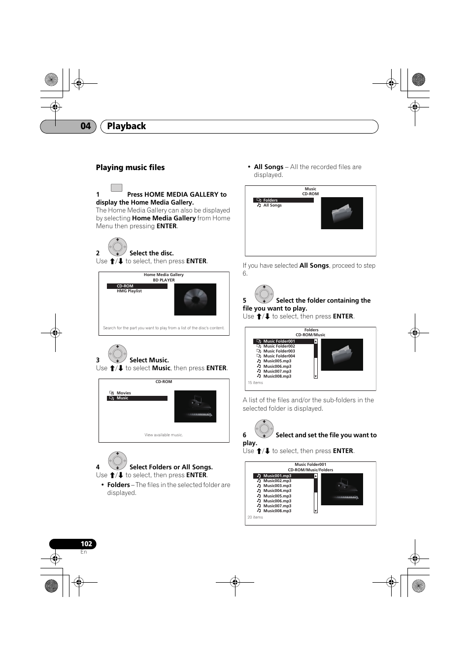 Playing music files, Playback 04 | Pioneer SX-LX03 User Manual | Page 102 / 132