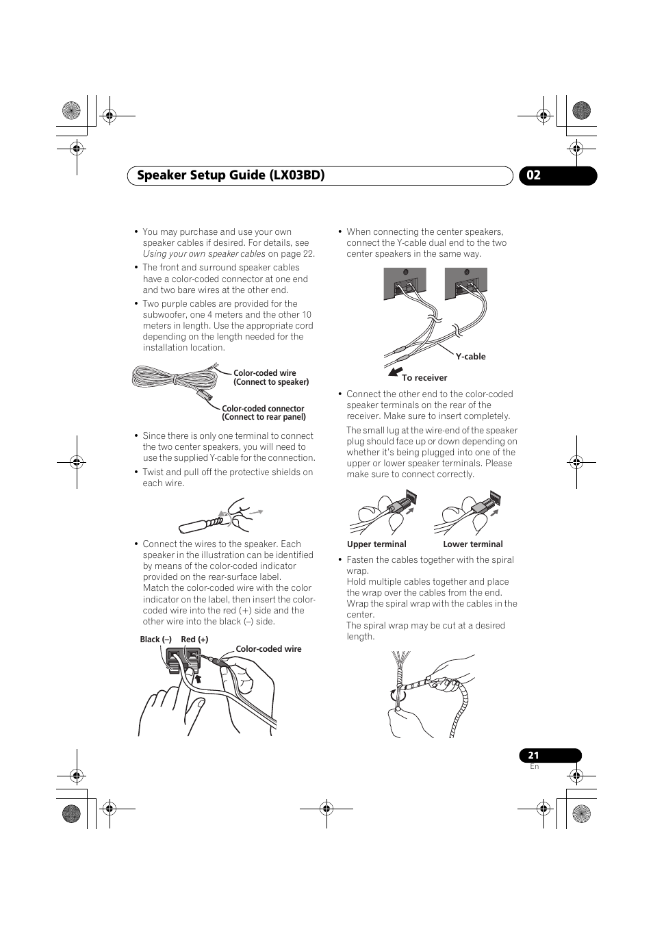 Speaker setup guide (lx03bd) 02 | Pioneer SX-LX03 User Manual | Page 21 / 132