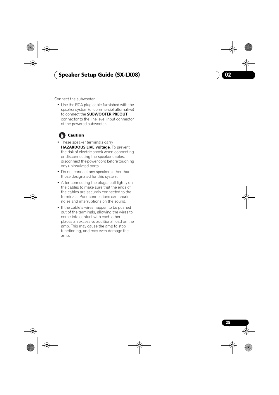 Speaker setup guide (sx-lx08) 02 | Pioneer SX-LX03 User Manual | Page 25 / 132