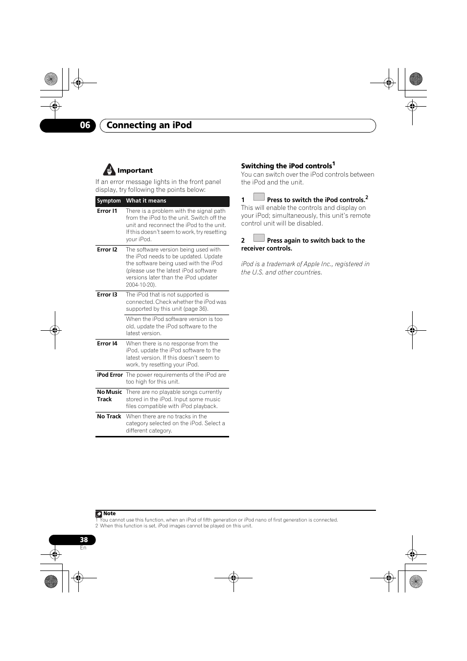 Connecting an ipod 06 | Pioneer SX-LX03 User Manual | Page 38 / 132