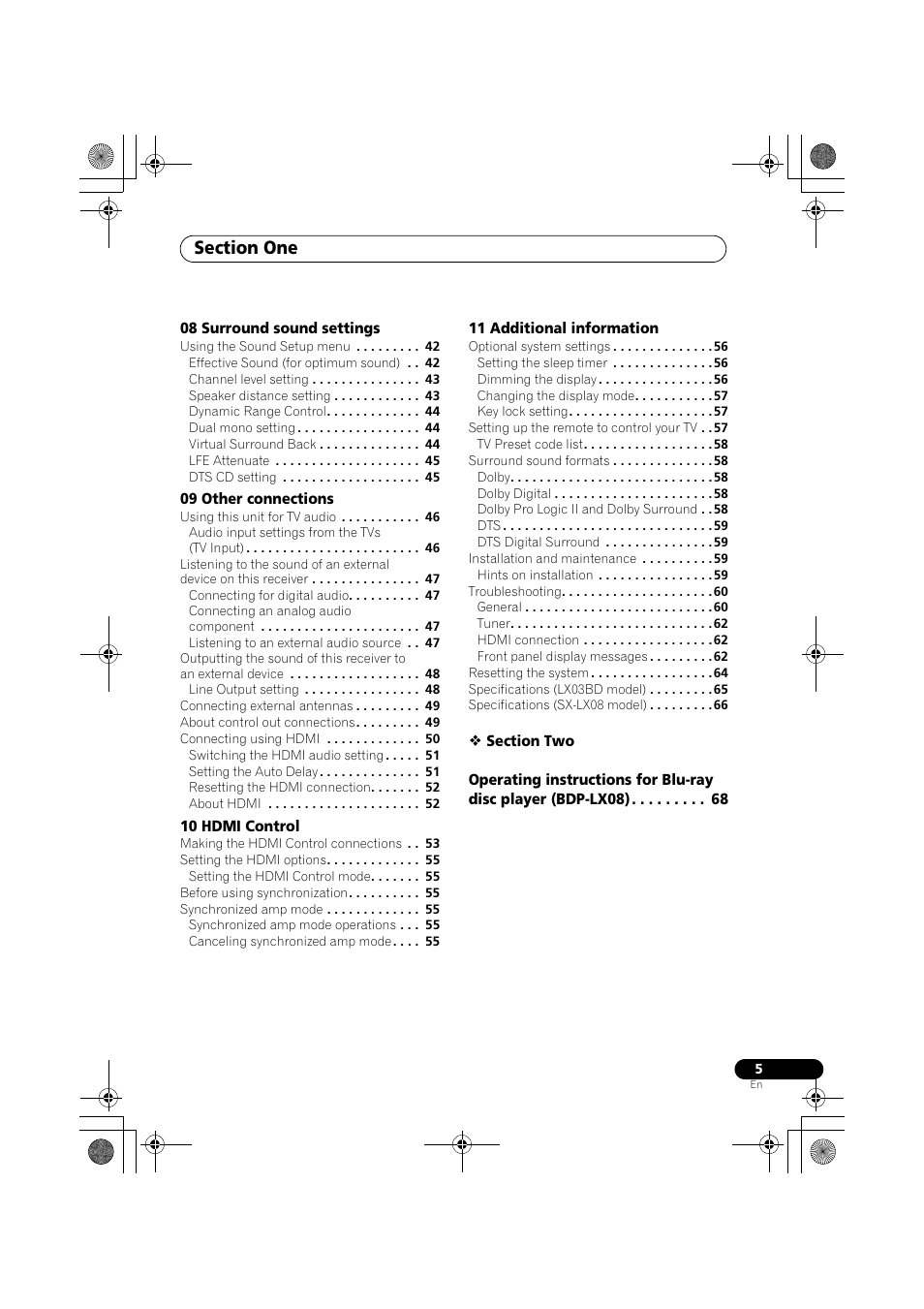 Pioneer SX-LX03 User Manual | Page 5 / 132