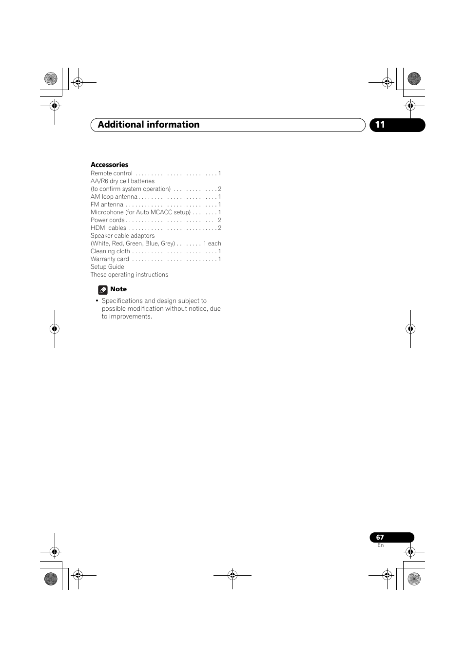 Additional information 11 | Pioneer SX-LX03 User Manual | Page 67 / 132