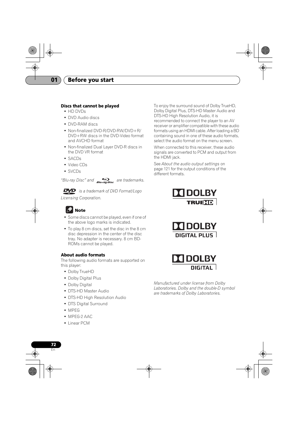 Before you start 01 | Pioneer SX-LX03 User Manual | Page 72 / 132