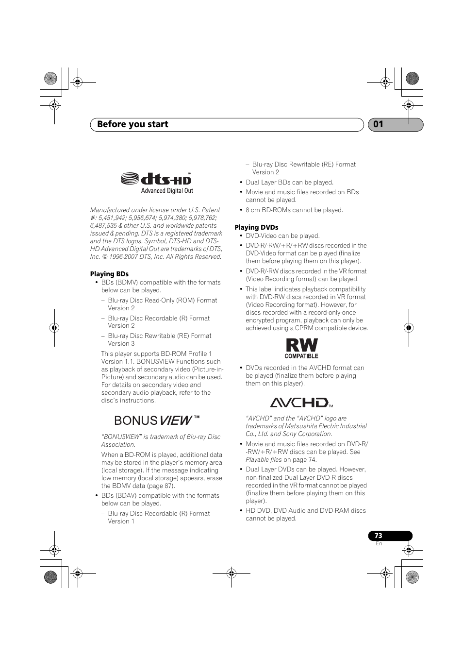 Before you start 01 | Pioneer SX-LX03 User Manual | Page 73 / 132
