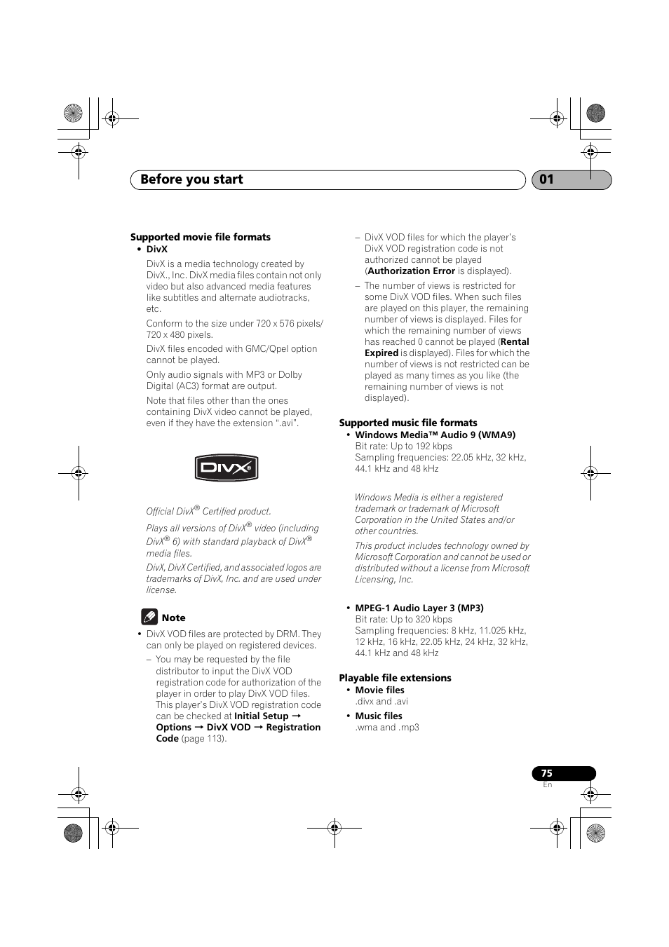 Before you start 01 | Pioneer SX-LX03 User Manual | Page 75 / 132