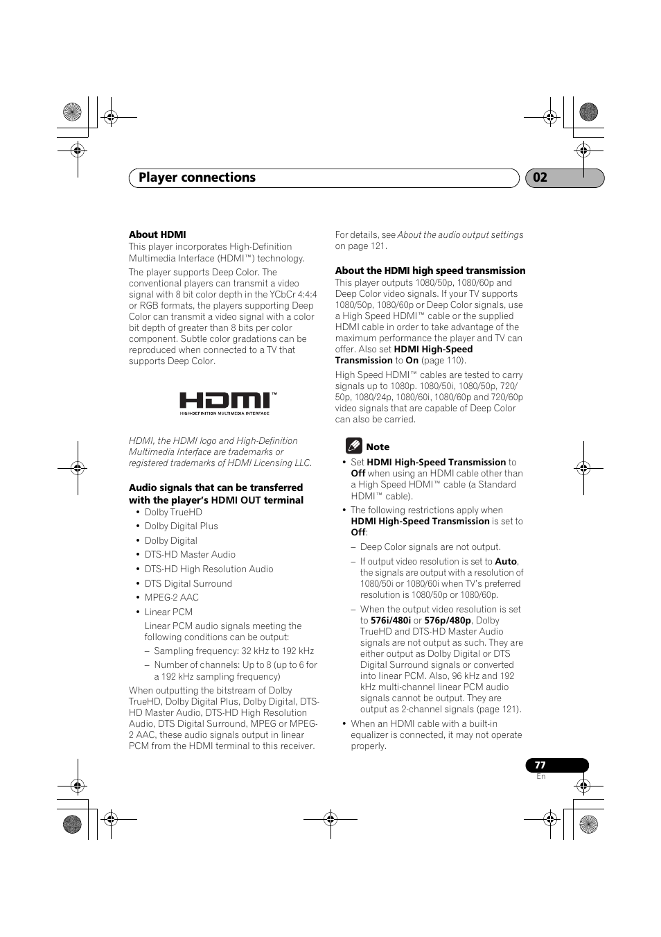 Player connections 02 | Pioneer SX-LX03 User Manual | Page 77 / 132