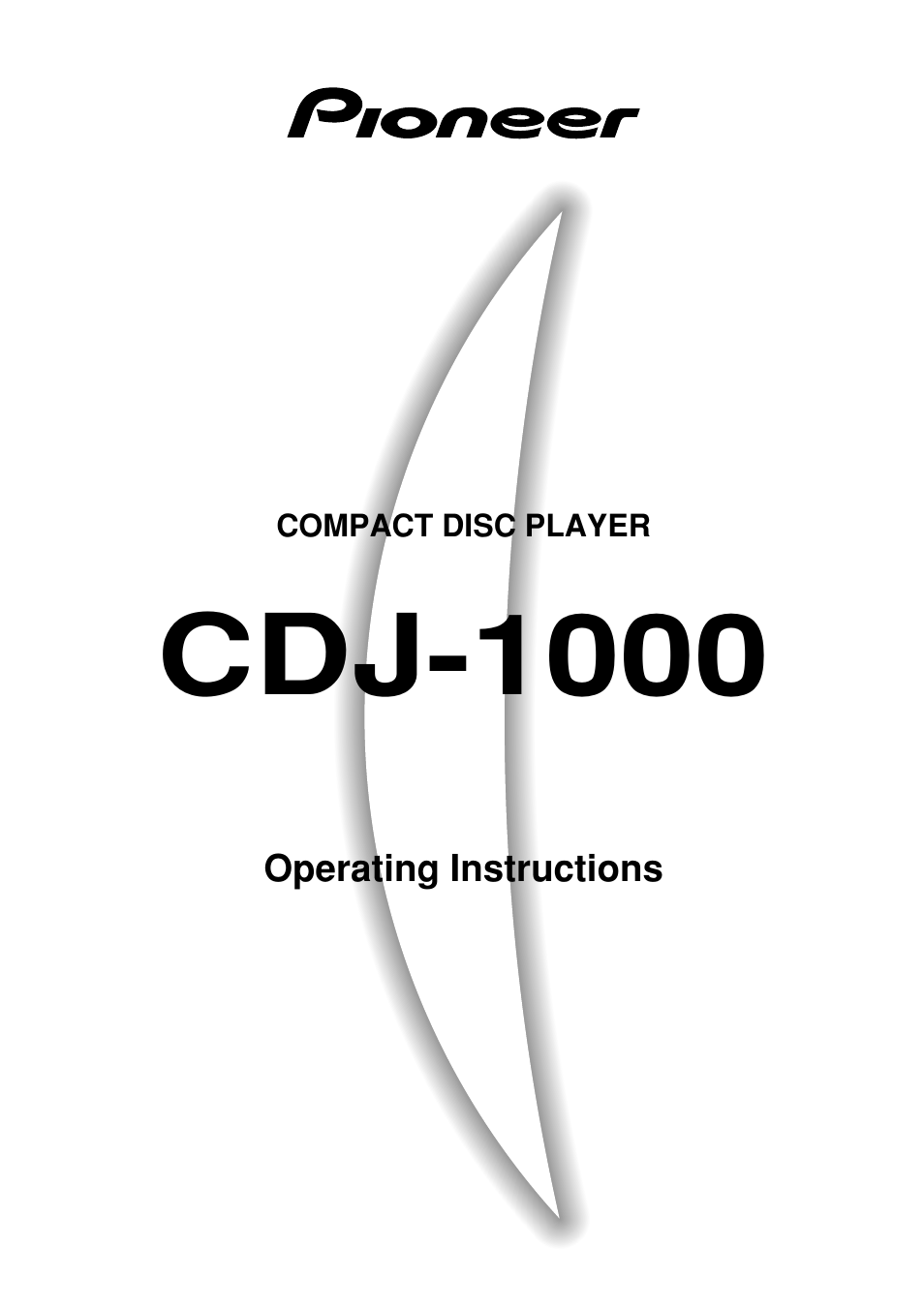 Pioneer CDJ-1000 User Manual | 20 pages