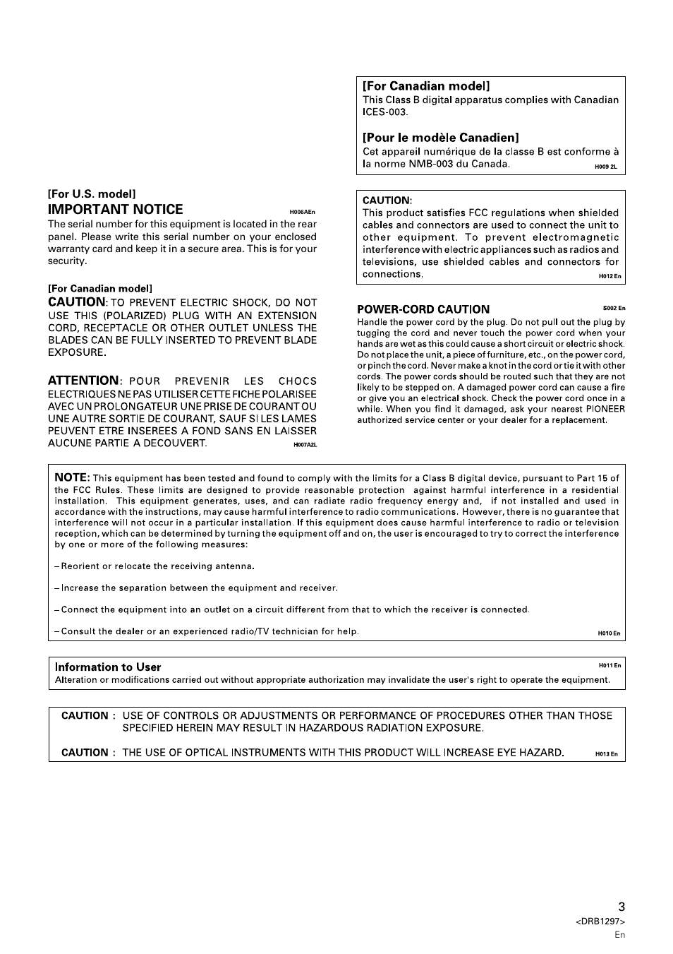Important notice | Pioneer CDJ-1000 User Manual | Page 3 / 20