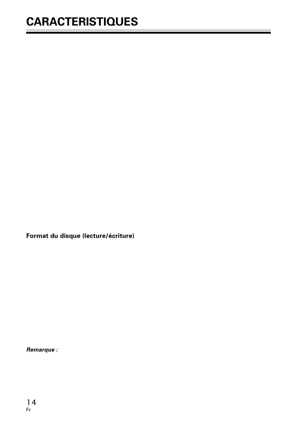 Caracteristiques | Pioneer DVR-A06U User Manual | Page 14 / 60