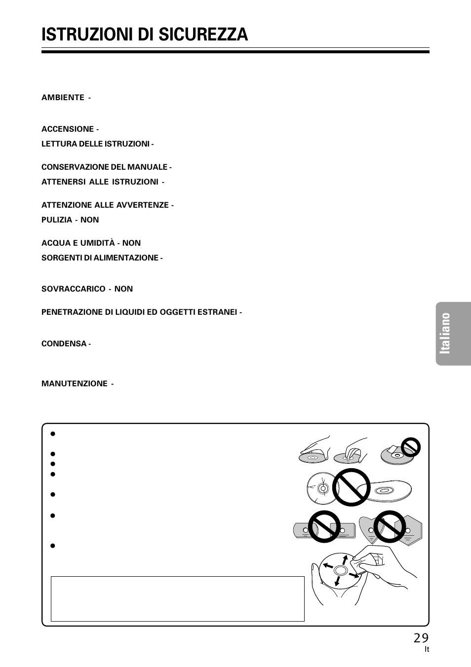 Istruzioni di sicurezza, Italiano | Pioneer DVR-A06U User Manual | Page 29 / 60