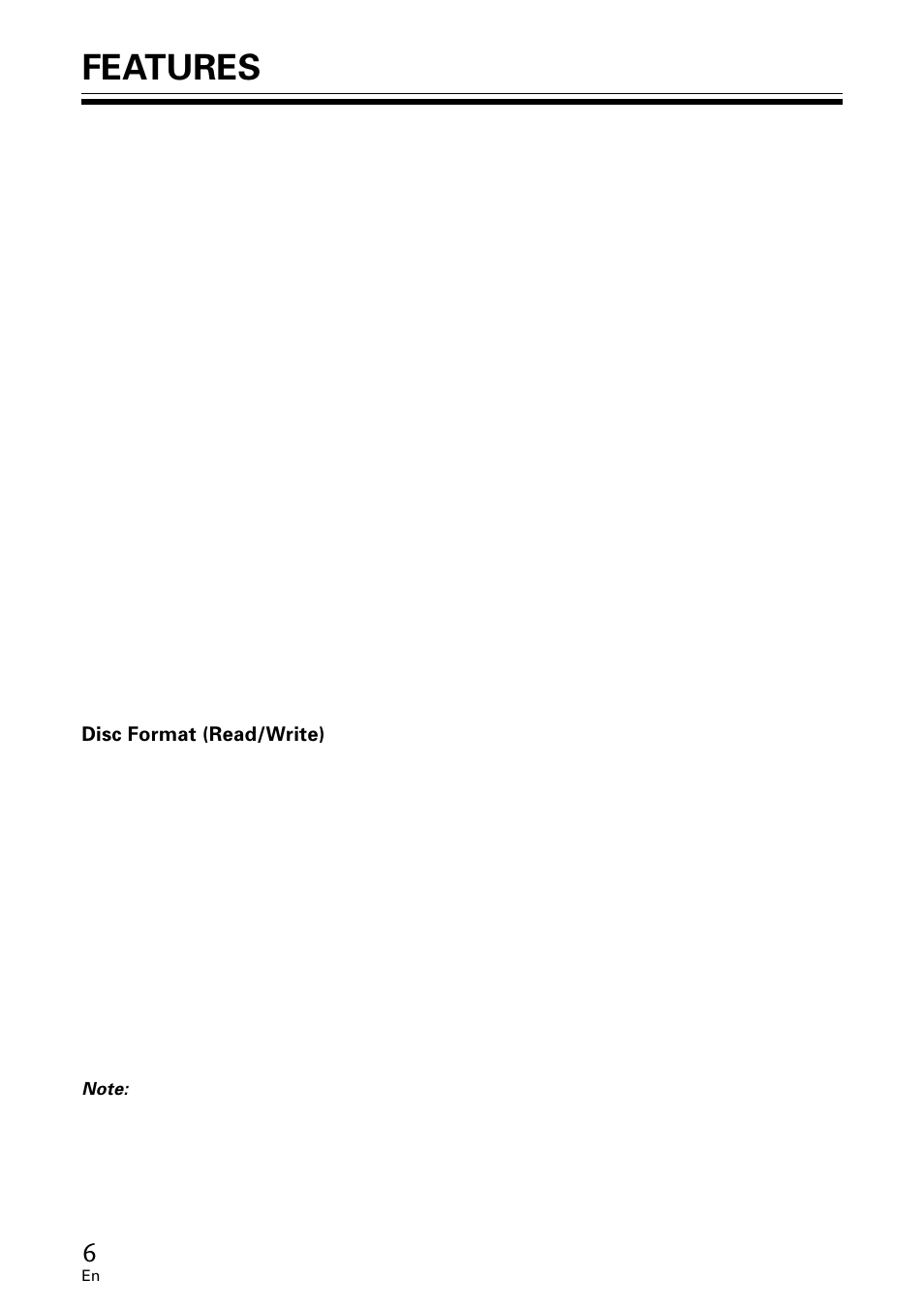 Features | Pioneer DVR-A06U User Manual | Page 6 / 60