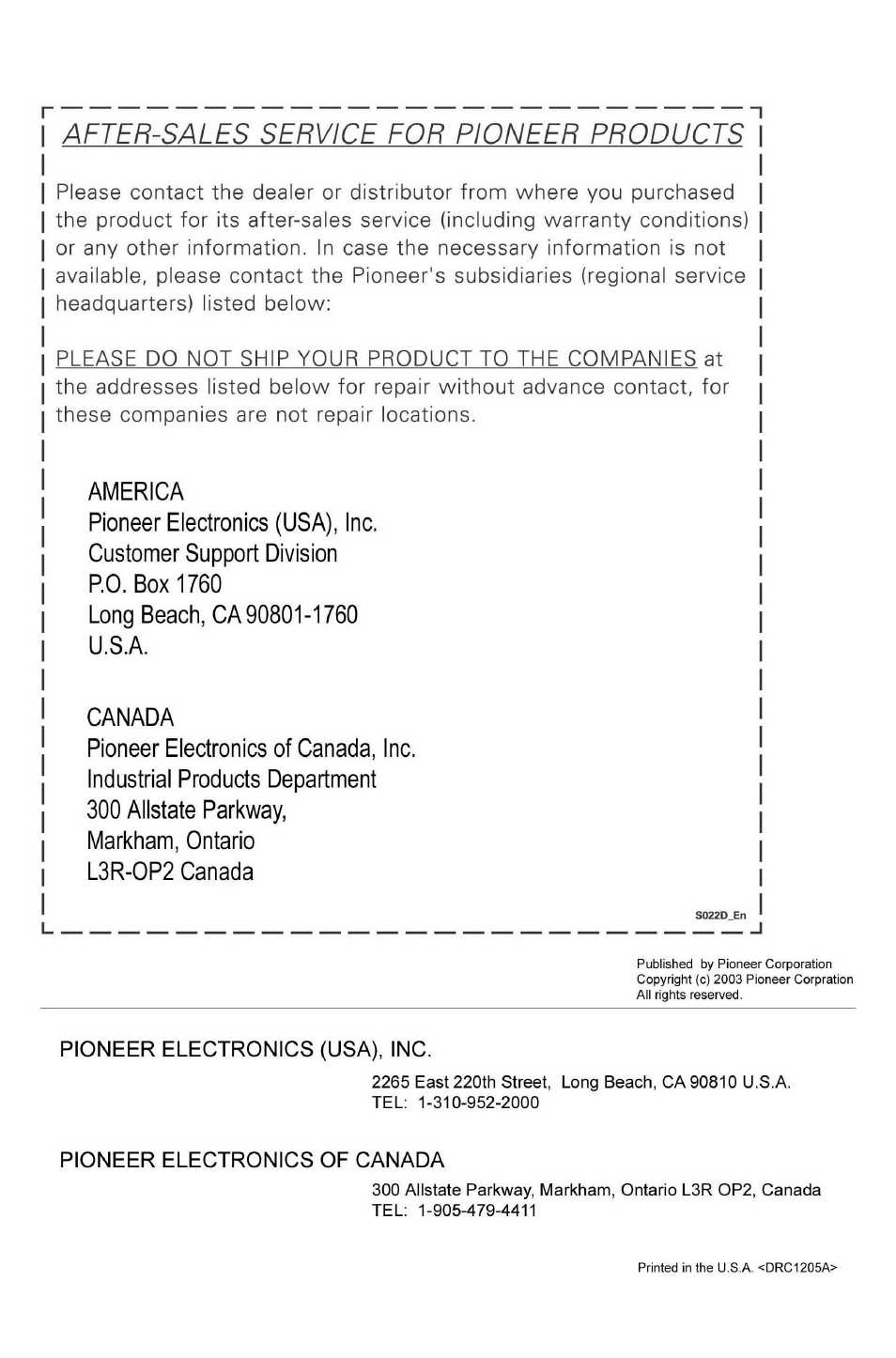 Pioneer DVR-A06U User Manual | Page 60 / 60