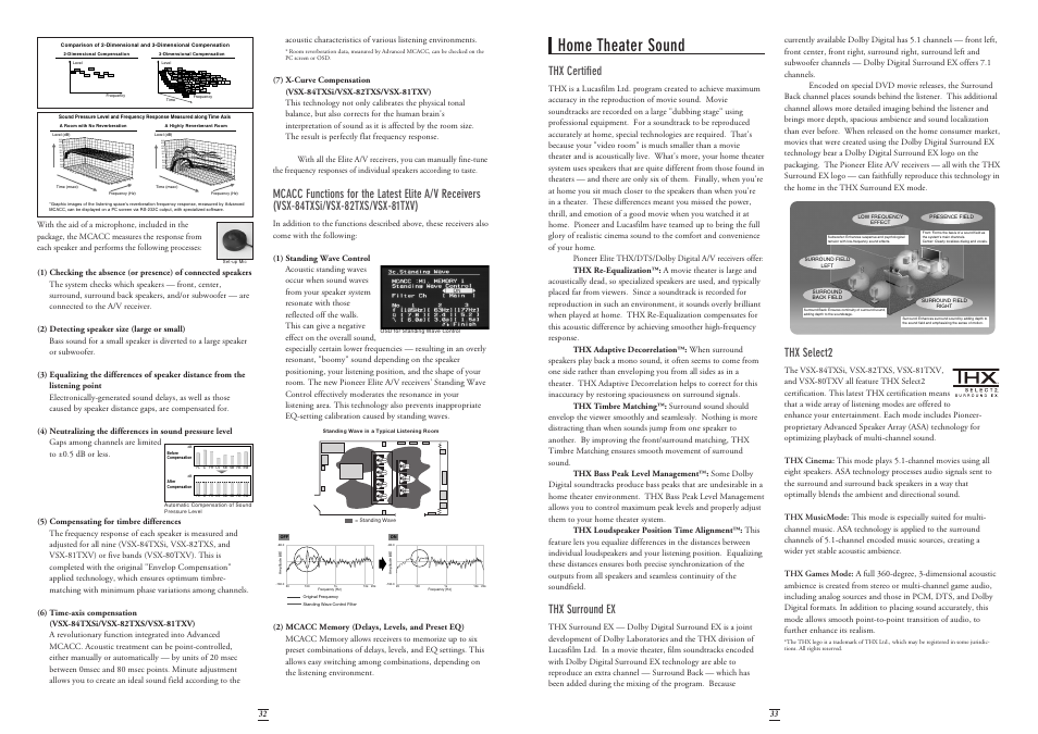 Home theater sound, Thx certified, Thx surround ex | Thx select2 | Pioneer Stereo System User Manual | Page 17 / 26