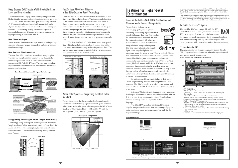 Features for higher-level entertainment, Tv guide on screen, System | Pioneer Stereo System User Manual | Page 4 / 26