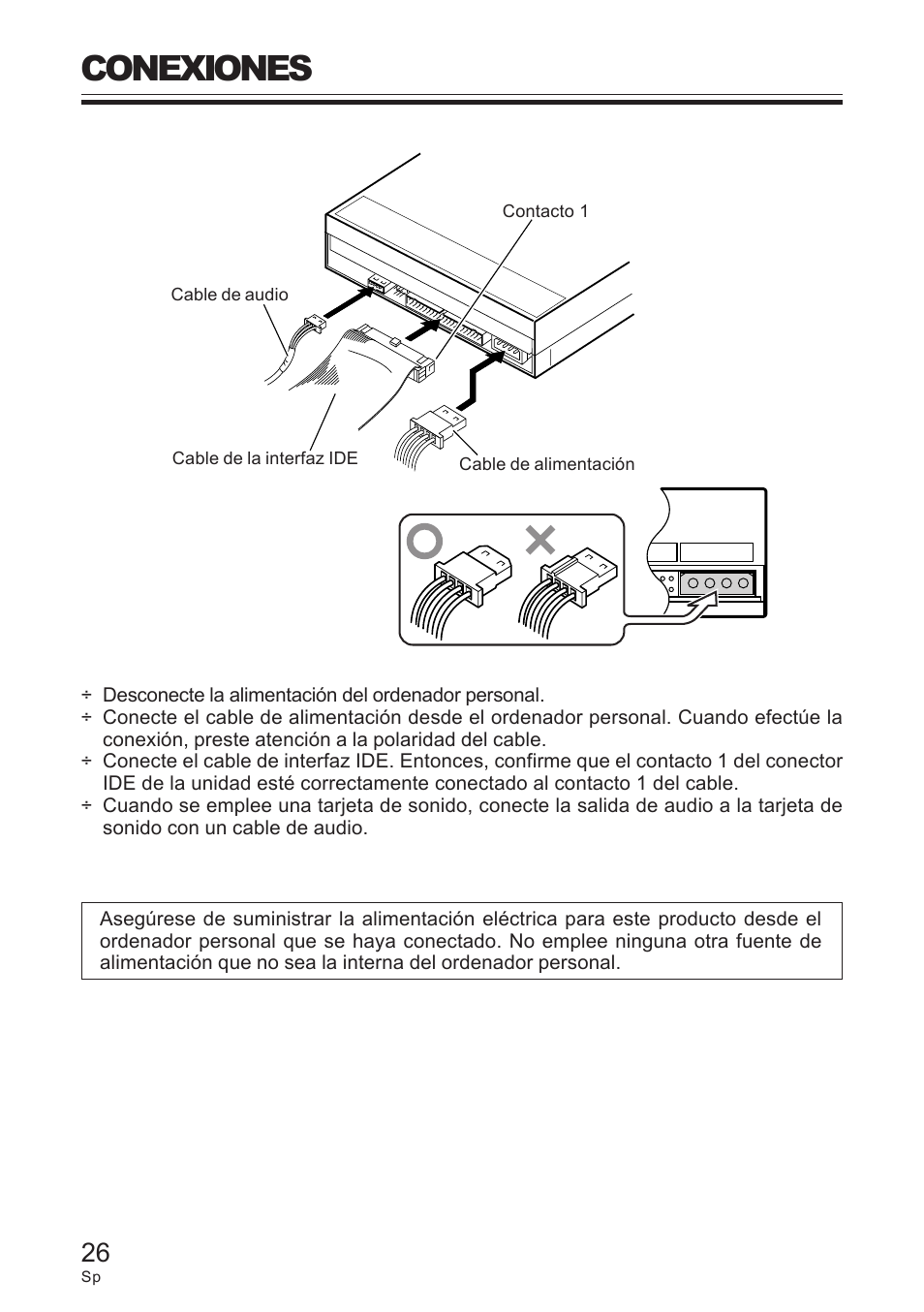 Conexiones | Pioneer DVD / CD WRITER User Manual | Page 26 / 28