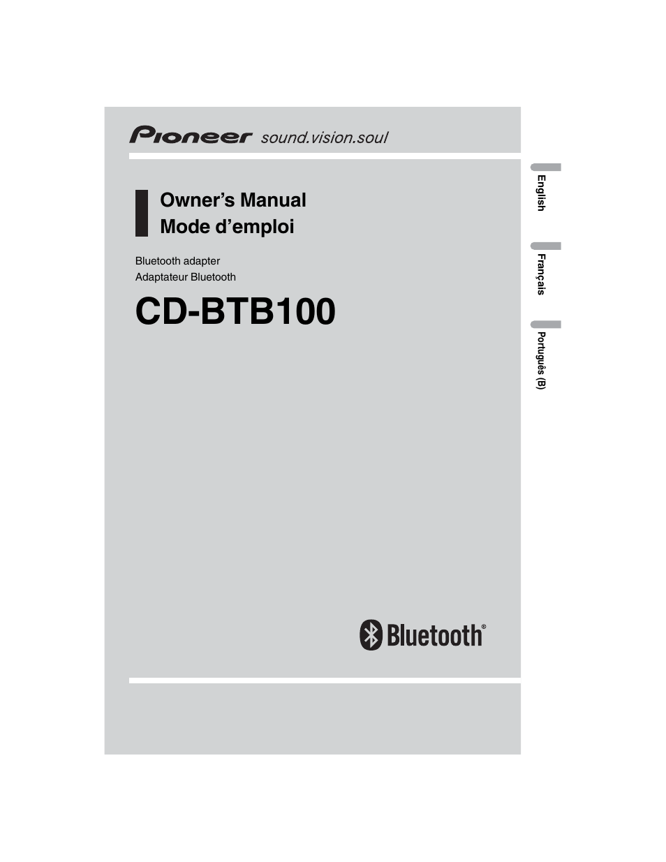 Pioneer CD-BTB100 User Manual | 44 pages