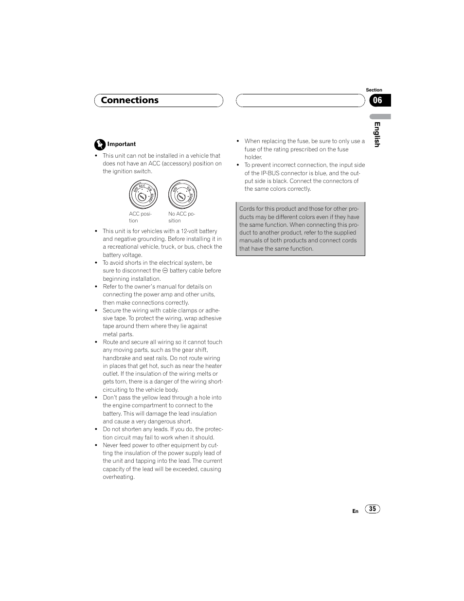 Connections, English | Pioneer CD-BTB100 User Manual | Page 35 / 44