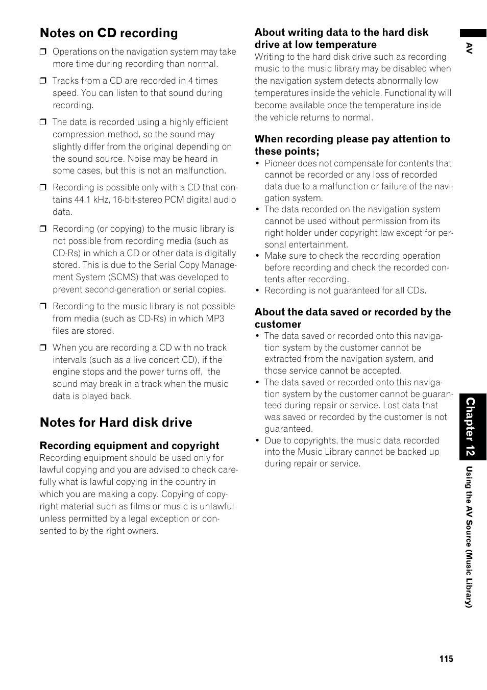 Cha pte r1 2 | Pioneer AVIC-Z1 User Manual | Page 117 / 207