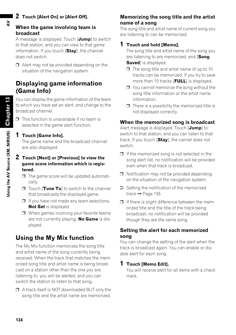 Displaying game information (game info), Using the my mix function | Pioneer AVIC-Z1 User Manual | Page 136 / 207