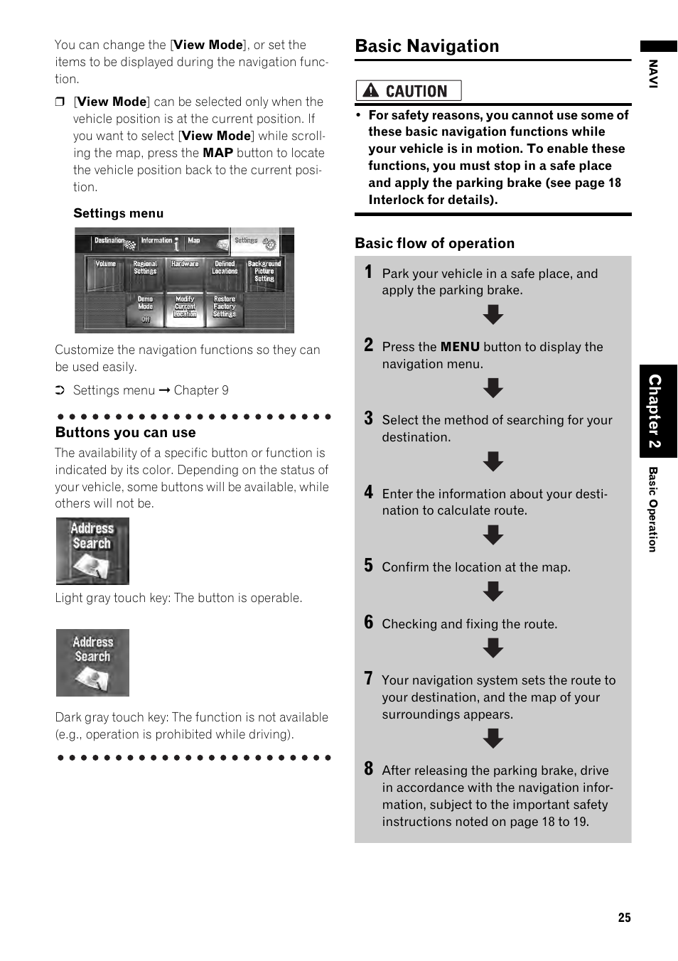 Basic navigation 25, Basic navigation | Pioneer AVIC-Z1 User Manual | Page 27 / 207