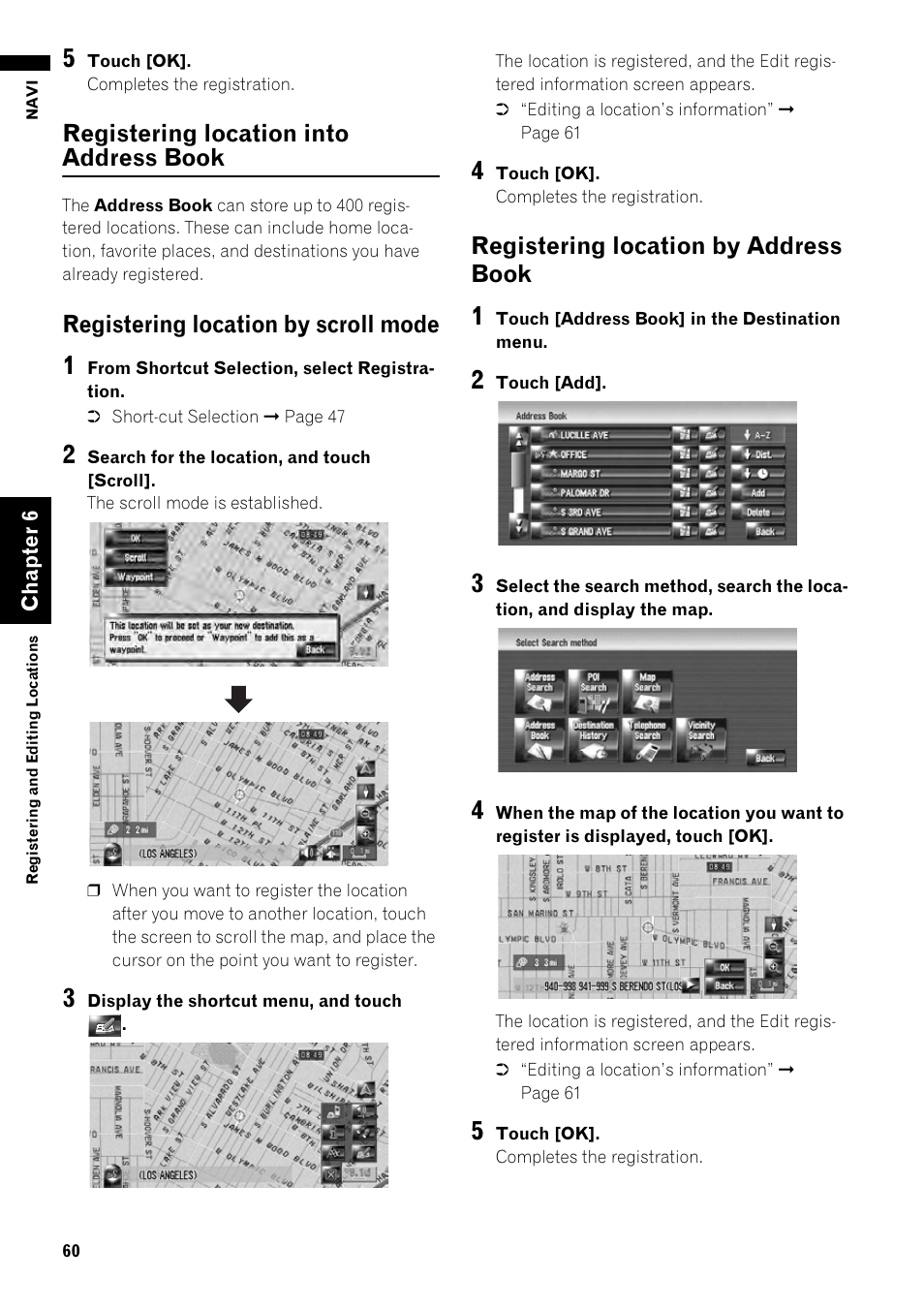 Registering location into address book 60 | Pioneer AVIC-Z1 User Manual | Page 62 / 207