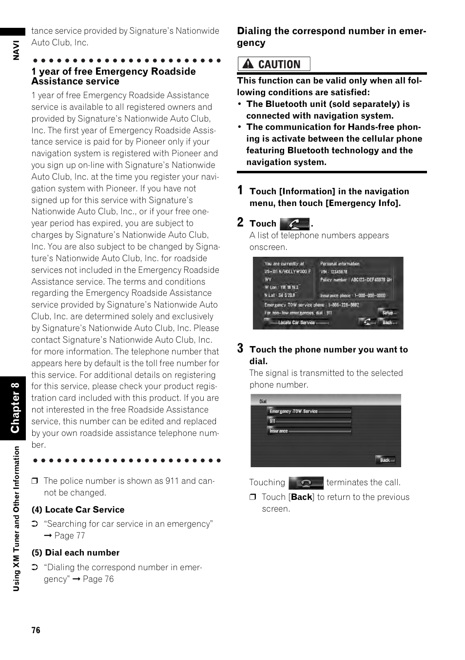 Ch ap te r8 | Pioneer AVIC-Z1 User Manual | Page 78 / 207