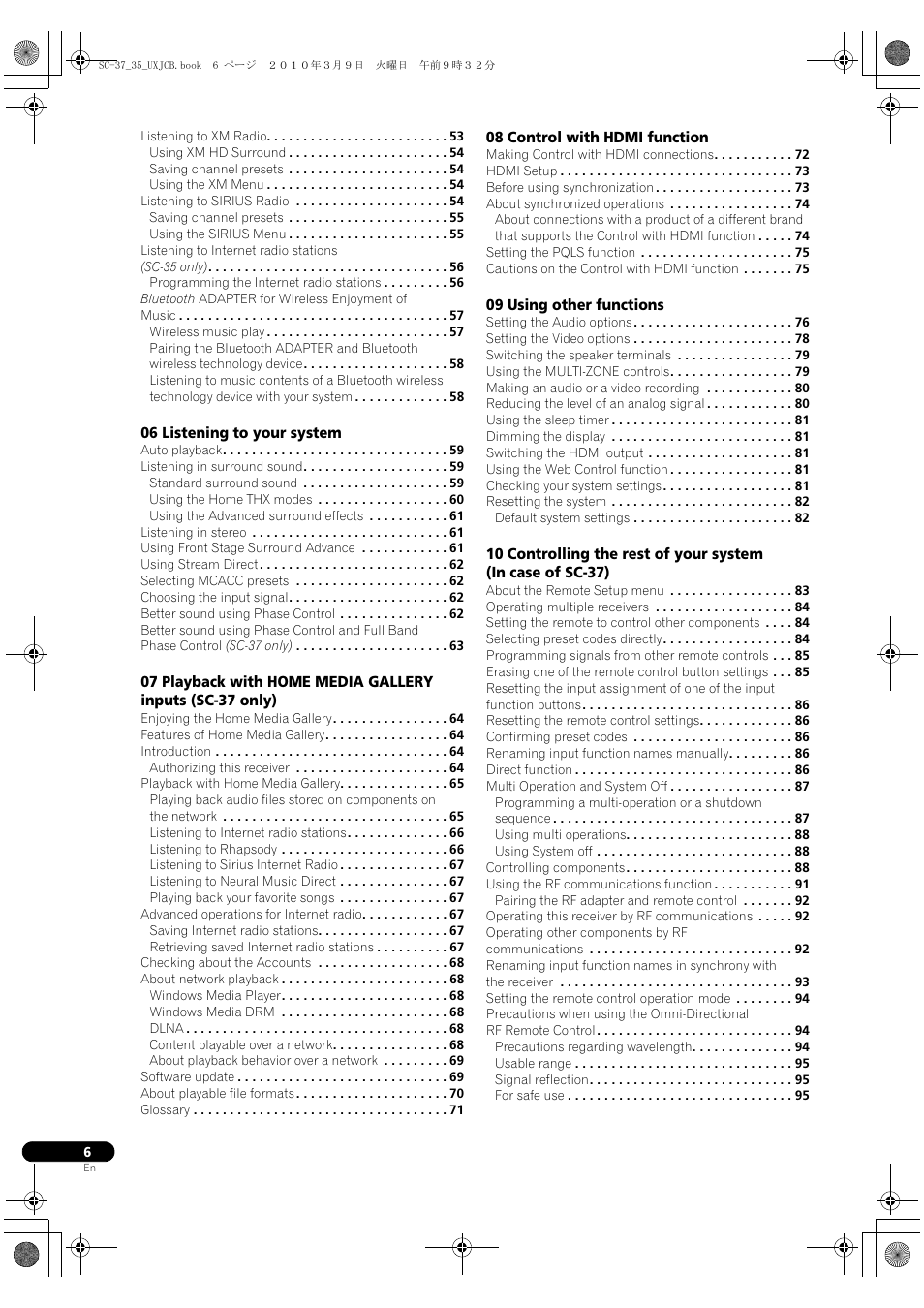 Pioneer Elite SC-35 User Manual | Page 6 / 148