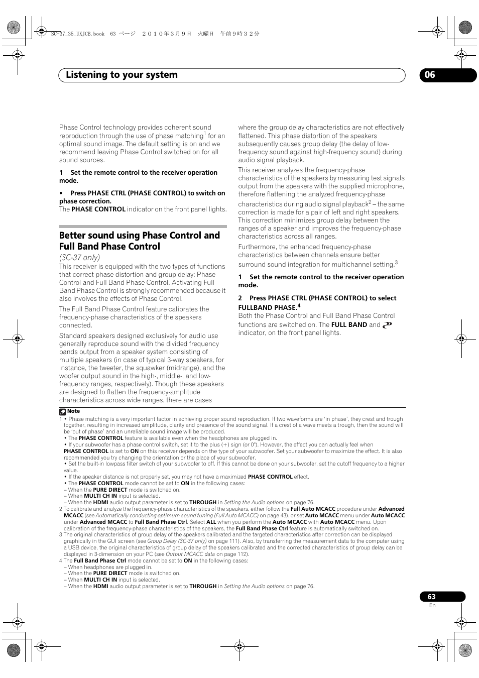 Listening to your system 06 | Pioneer Elite SC-35 User Manual | Page 63 / 148