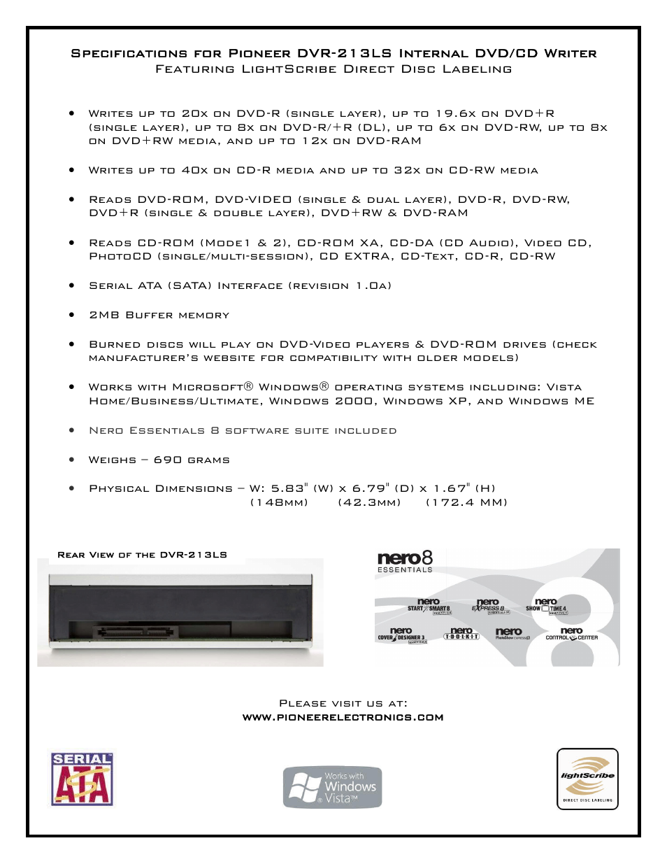 Pioneer DVR-213LS User Manual | Page 2 / 2