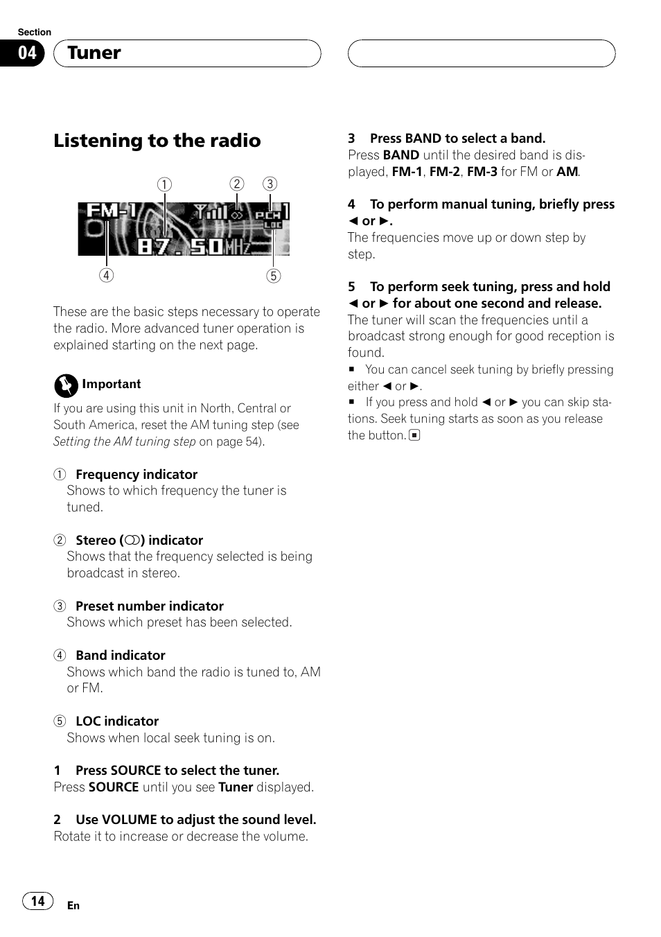 Tuner listening to the radio 14, Listening to the radio, Tuner | Pioneer DEH-P9650MP User Manual | Page 14 / 221
