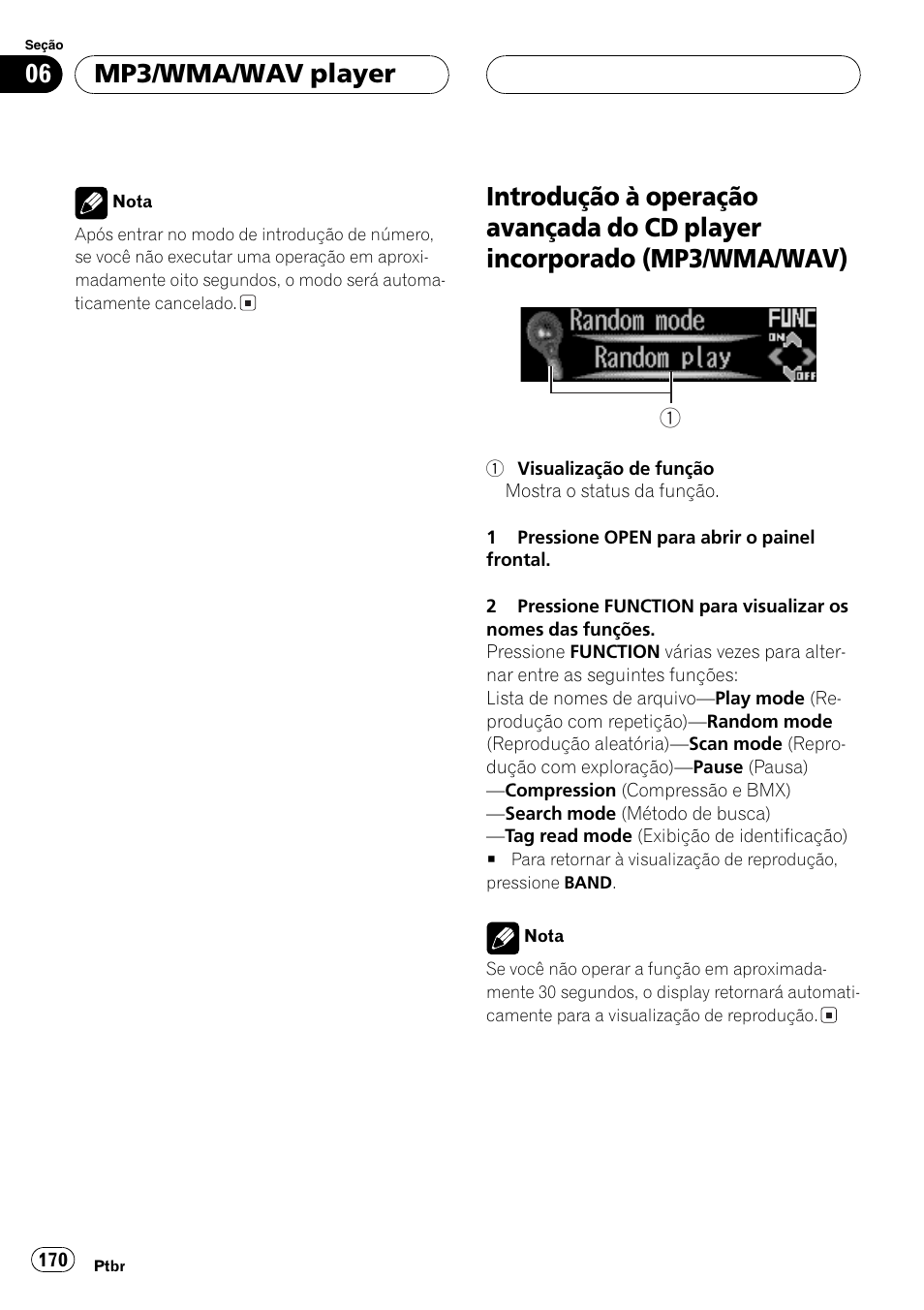 Introdução à operação avançada do cd, Player incorporado (mp3/wma, Wav) 170 | Mp3/wma/wavplayer | Pioneer DEH-P9650MP User Manual | Page 170 / 221