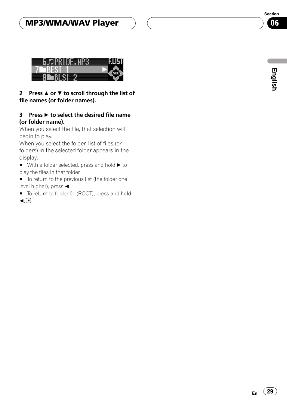 Mp3/wma/wavplayer | Pioneer DEH-P9650MP User Manual | Page 29 / 221