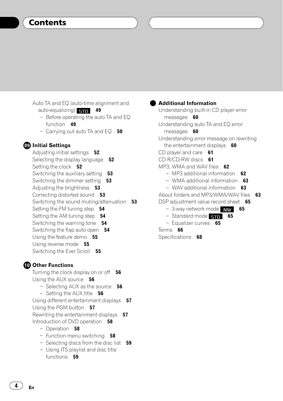 Pioneer DEH-P9650MP User Manual | Page 4 / 221