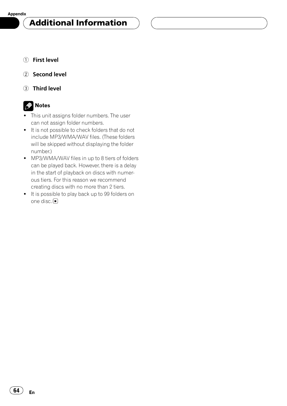 Additional information | Pioneer DEH-P9650MP User Manual | Page 64 / 221