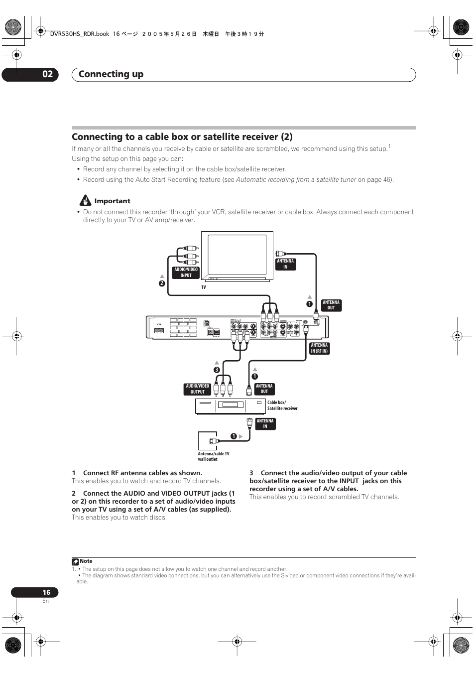 Connecting up 02 | Pioneer DVR-530H-S User Manual | Page 16 / 119