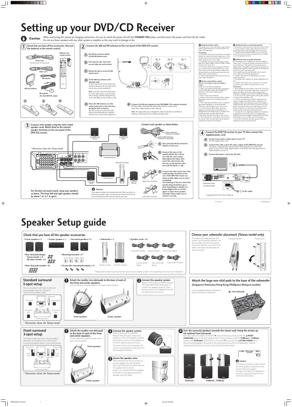 Pioneer HTZ-333DVD User Manual | 2 pages