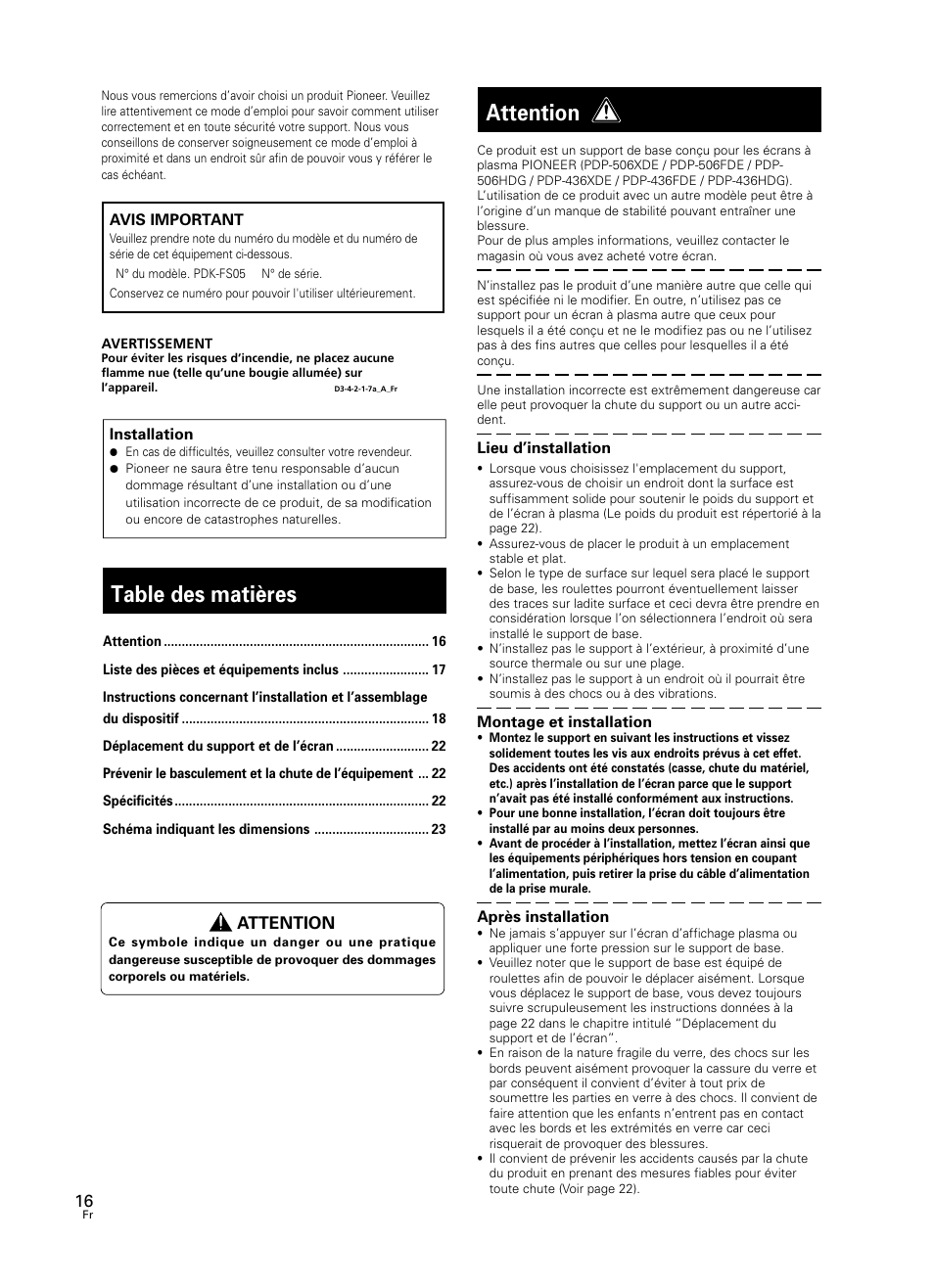 Pioneer PDK-FS05 User Manual | Page 16 / 63