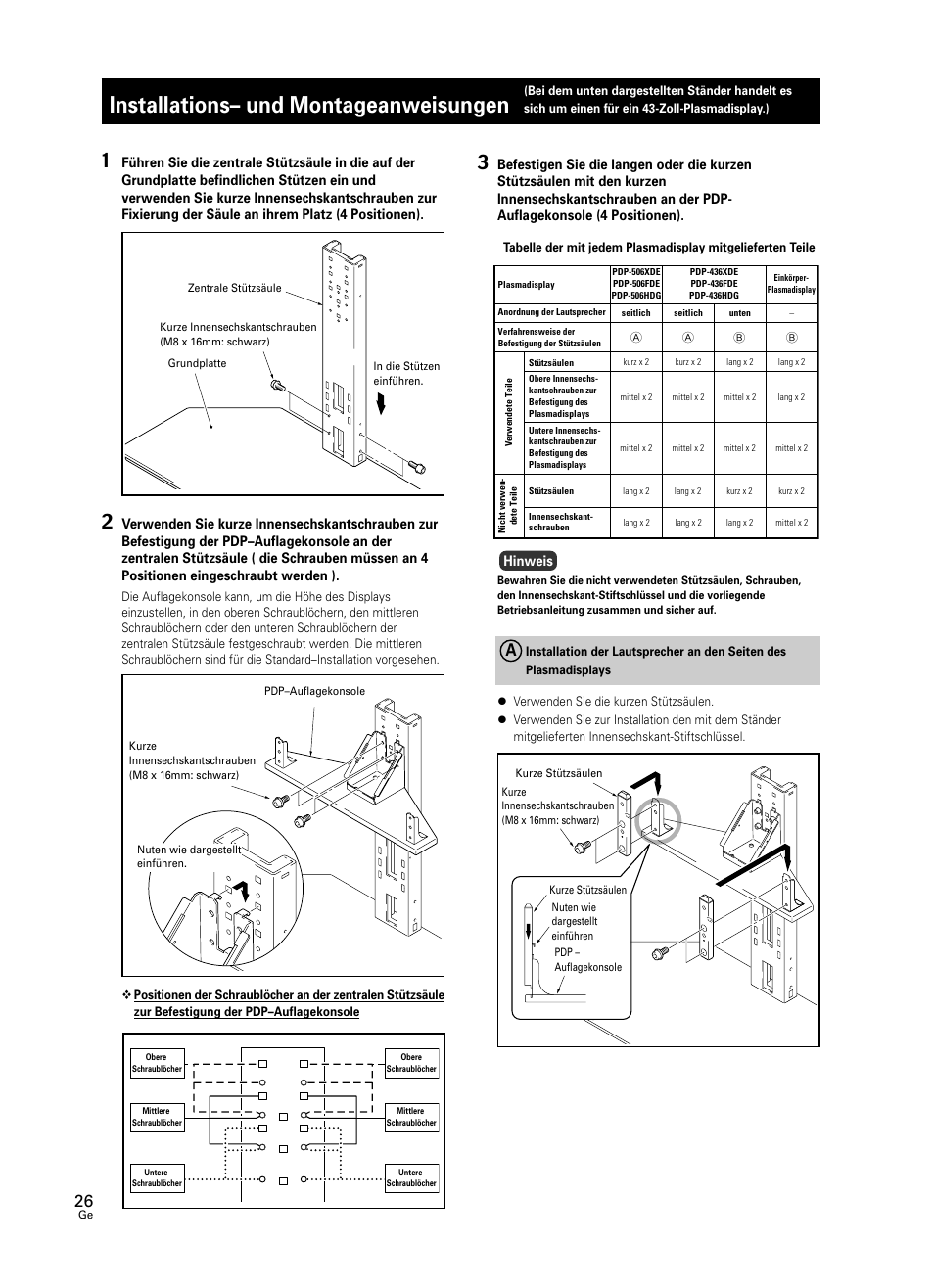 Installations– und montageanweisungen | Pioneer PDK-FS05 User Manual | Page 26 / 63