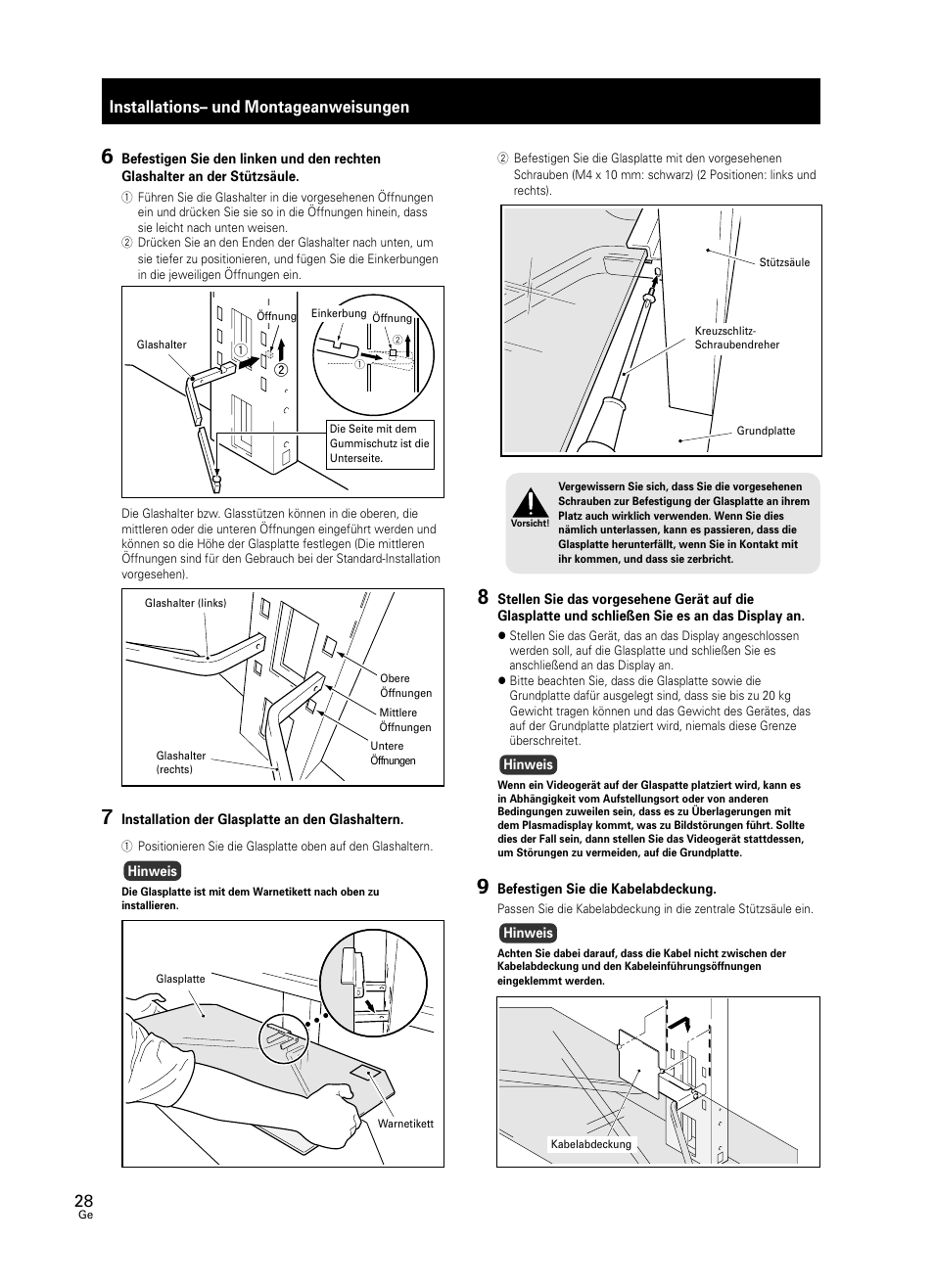 Installations– und montageanweisungen | Pioneer PDK-FS05 User Manual | Page 28 / 63