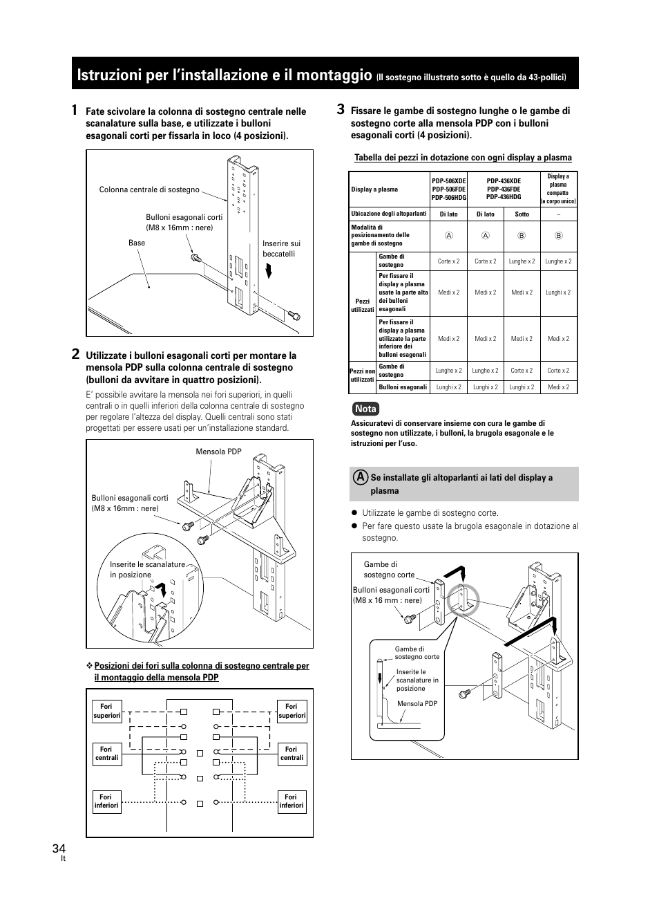 Istruzioni per l’installazione e il montaggio | Pioneer PDK-FS05 User Manual | Page 34 / 63