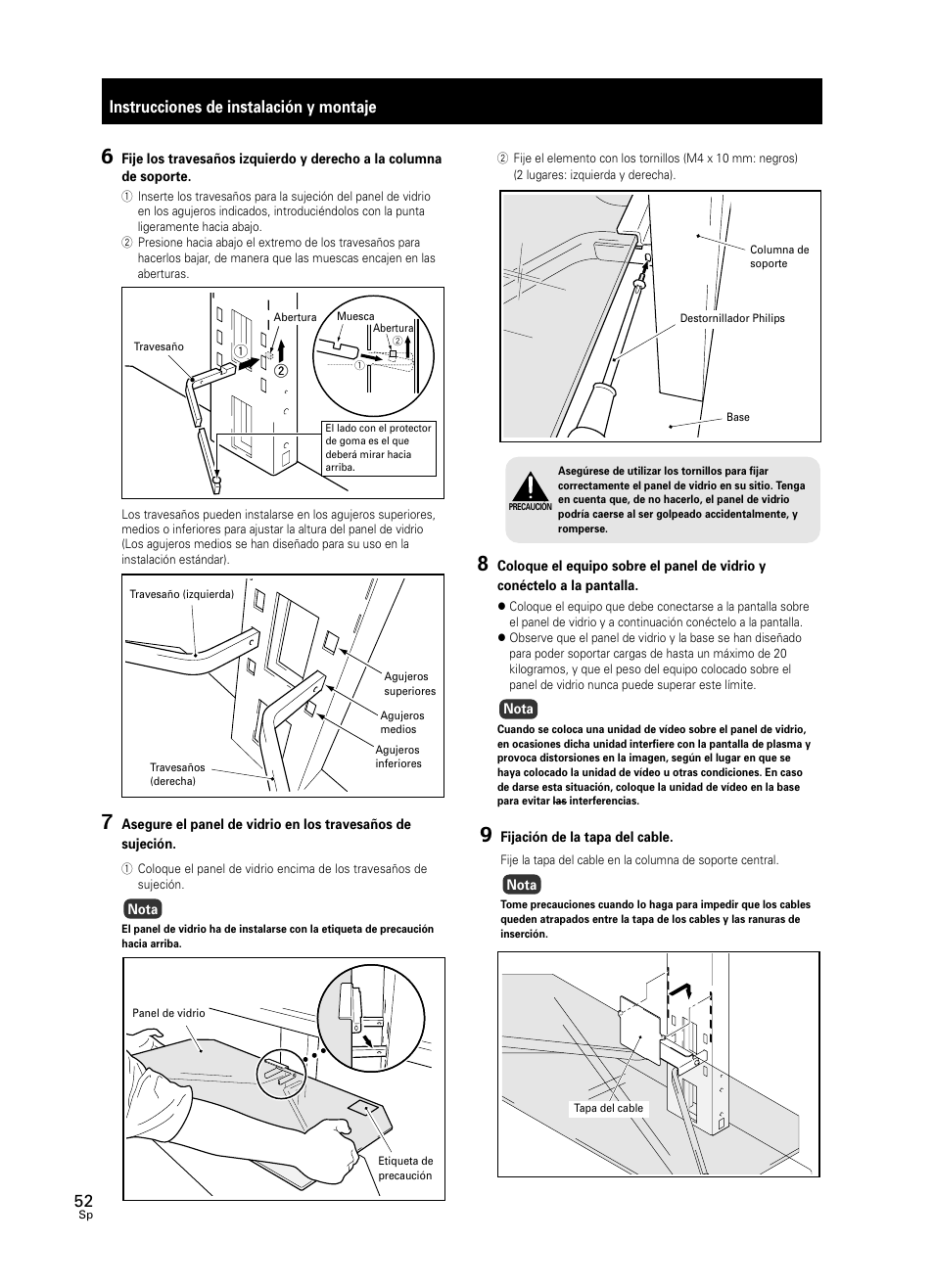 Instrucciones de instalación y montaje | Pioneer PDK-FS05 User Manual | Page 52 / 63