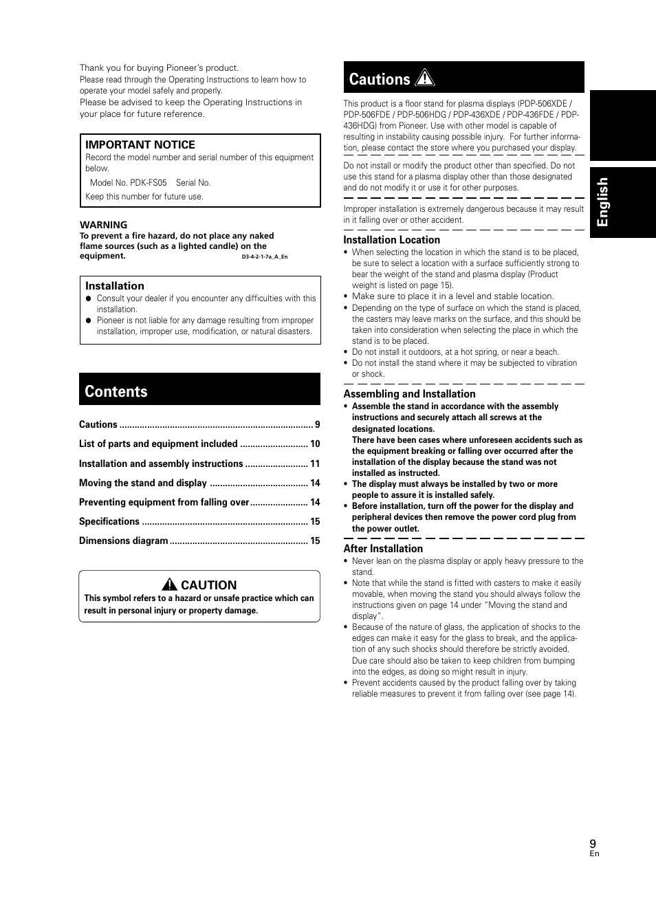 Pioneer PDK-FS05 User Manual | Page 9 / 63