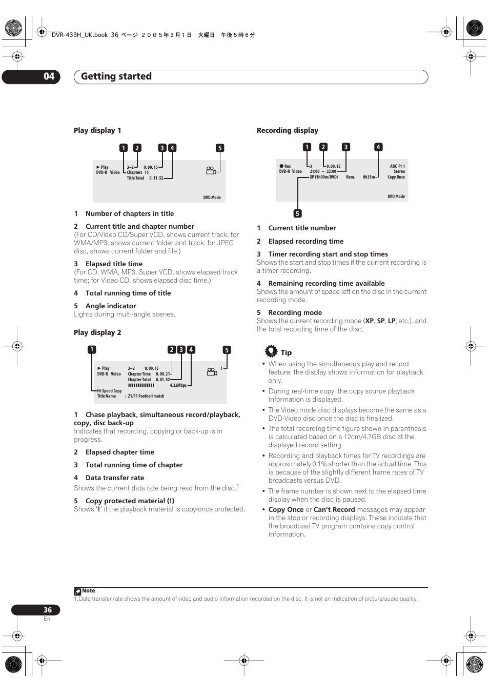 Getting started 04 | Pioneer DVR-433H-K User Manual | Page 36 / 119